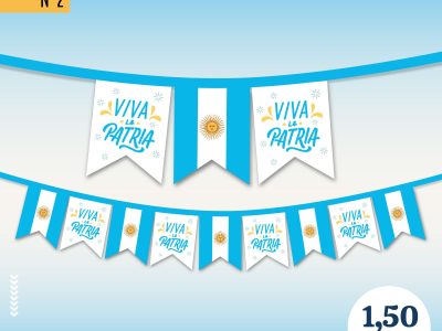 BANDERIN VIVA LA PATRIA DOS PUNTAS